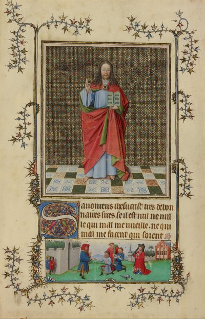 Christ Blessing, miniature from the Book of Hours of Très Belles Heures de Notre-Dame by Français